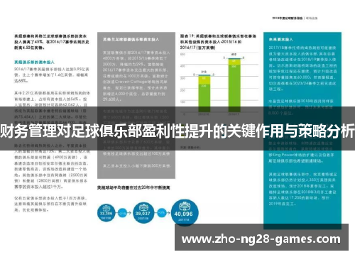 财务管理对足球俱乐部盈利性提升的关键作用与策略分析